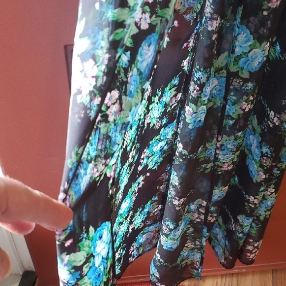 Show Me Your MuMu JOYCELYN Blue and Black Bishop Sleeve Sundress L - Picture 5 of 15